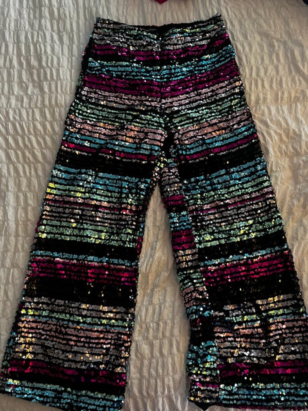 Nasty Gal High Waist Sequin Wide Leg Pants
